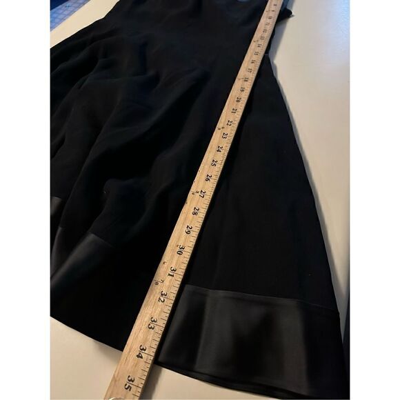 Linda Allard Ellen Tracy Sleeveless Satin Trim Black Fit Flare Dress Womens Sz 4 - Picture 11 of 11